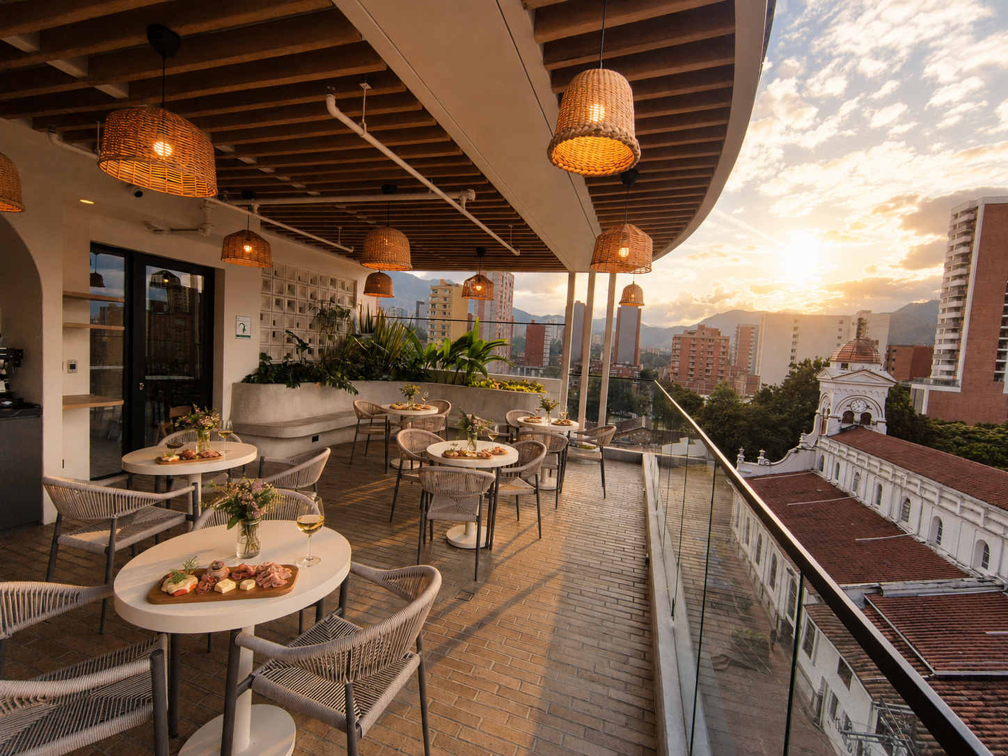 Terraza Hotel Tres Altares Sabaneta Cerca al Parque